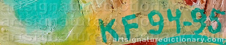 Authentic signature by Karin FROSTENSON on artwork