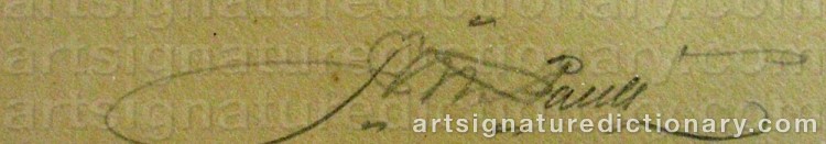 Authentic signature by James PAULI on artwork