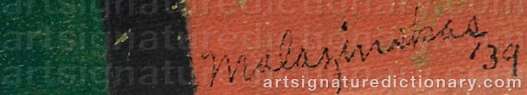 Authentic signature by Joseph J. MALAZINSKAS on  artwork