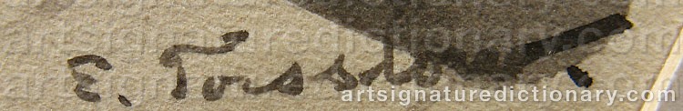 Authentic signature by Einar TORSSLOW on artwork