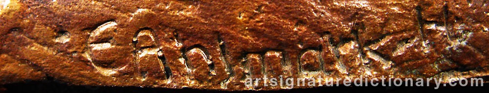 Authentic signature by Ebba AHLMARK-HUHGES on  artwork