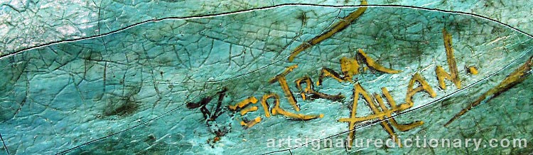 Authentic signature by Bertram ALAN on  artwork