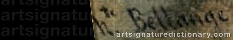 Authentic signature by Hippolyte BELLANGE on  artwork