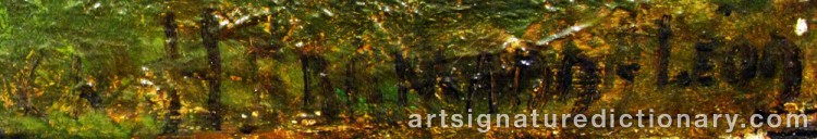 Authentic signature by Léon-Charles HERMANN on  artwork