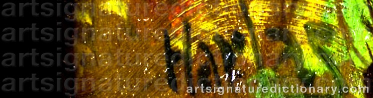 Authentic signature by Frantisek Xaver HARLAS on  artwork