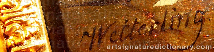 Authentic signature by Alexander Clemens WETTERLING on  artwork