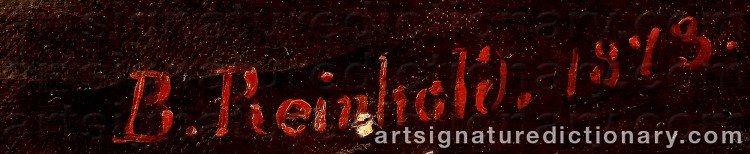 Authentic signature by Bernhard REINHOLD on Painting/Watercolour artwork