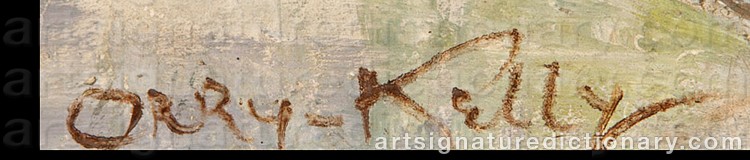 Authentic signature by George ORRY-KELLY on artwork