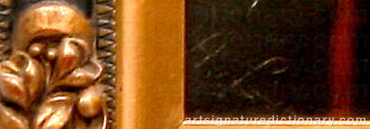 Authentic signature by Amalia LINDEGREN on  artwork