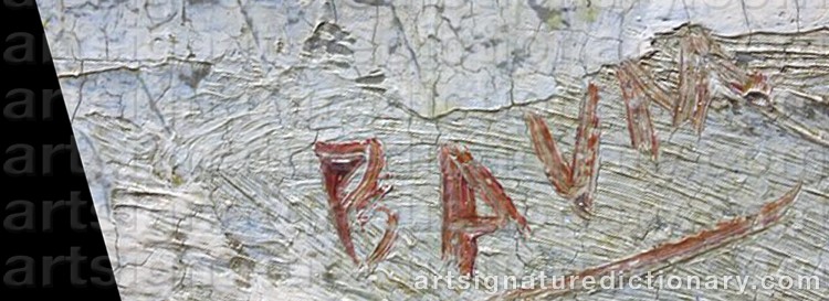 Authentic signature by Walter Emerson BAUM on Painting/Watercolour artwork