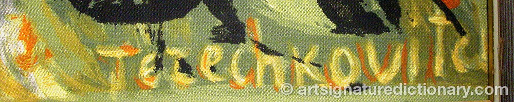 Authentic signature by Konstantin Andreievich TERESHKOVICH on  artwork