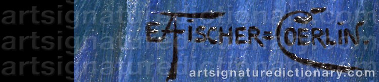 Authentic signature by Ernst Albert FISCHER-CÖRLIN on  artwork