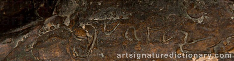 Authentic signature by Heriberto JUAREZ on Sculpture artwork