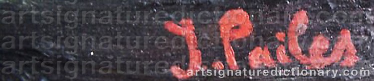 Authentic signature by Isaac PAILES on  artwork