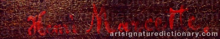 Authentic signature by Henri MARCETTE on  artwork