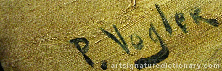 Authentic signature by Paul VOGLER on  artwork