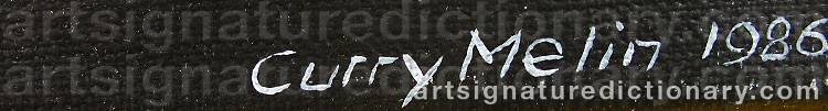 Authentic signature by Curry MELIN on artwork