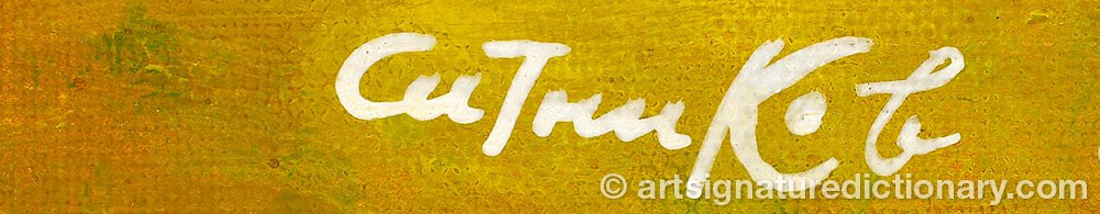 Authentic signature by Alexander Grigorievich SITNIKOV on  artwork