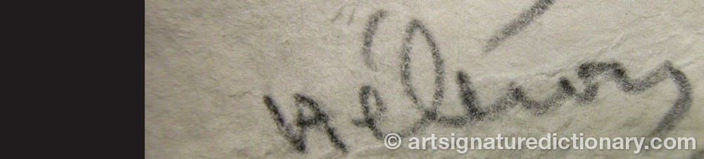 Authentic signature by Serge HELENON on artwork