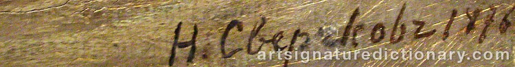 Authentic signature by Nicolai Egorovich SVERCHKOV on artwork