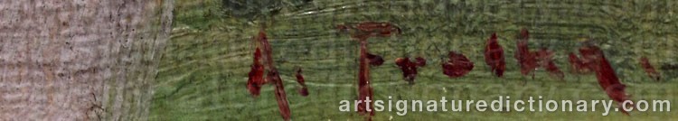 Authentic signature by Anton FROLKA on  artwork