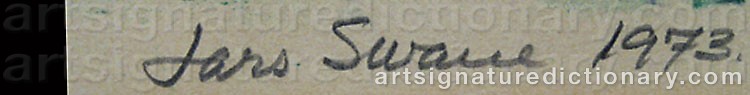 Authentic signature by Lars SWANE on  artwork