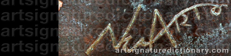 Authentic signature by Nyoman NUARTA on  artwork