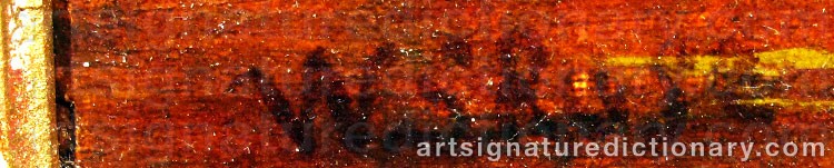 Authentic signature by William S. ROSE on  artwork