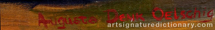 Authentic signature by Augusta Denk OELSCHIG on  artwork