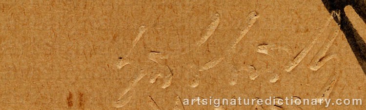 Authentic signature by Karl HUBBUCH on  artwork