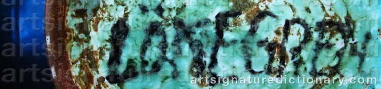 Authentic signature by Gertrud LÖNEGREN on  artwork