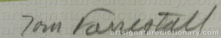 Authentic signature by Thomas De Vany FORRESTALL on  artwork