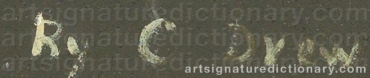 Authentic signature by Clement DREW on  artwork