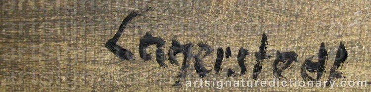 Authentic signature by Georg Wilhelm LAGERSTEDT on  artwork