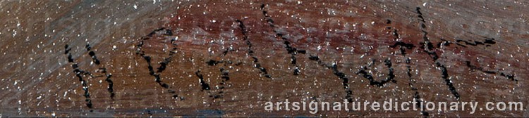 Authentic signature by Hanson Duvall PUTHUFF on Painting/Watercolour artwork