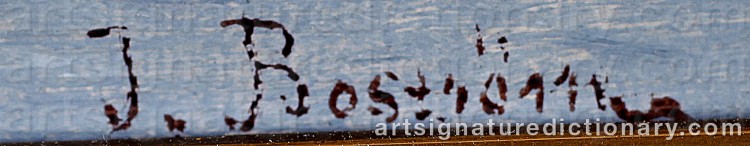 Authentic signature by Johan BOSTRÖM on artwork