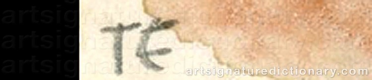 Authentic signature by Thomas EDETUN on Painting/Watercolour artwork
