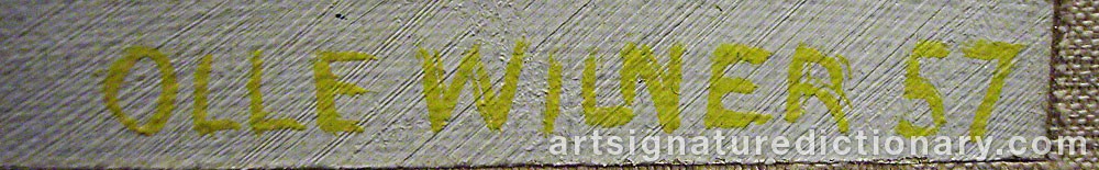 Signature by Erik Olof ‘Olle’ WILNER