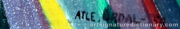 Authentic signature by Atle URDAL on artwork
