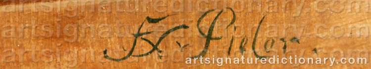 Authentic signature by Franz Xaver PIELER on artwork