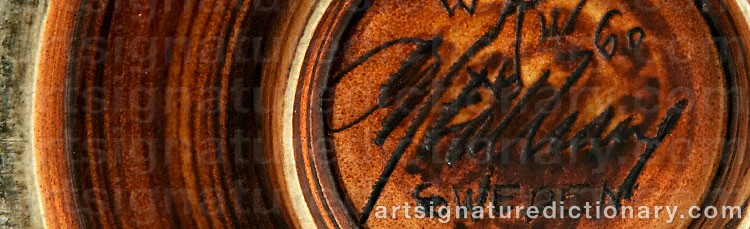 Authentic signature by Carl Harry STÅLHANE on artwork