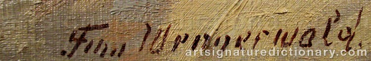 Authentic signature by Finn WENNERWALD on  artwork