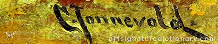 Authentic signature by Carl Henrik JONNEVOLD on Painting/Watercolour artwork