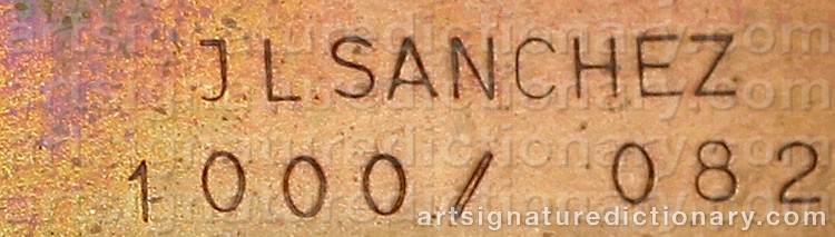 Authentic signature by José Luis SANCHEZ on  artwork