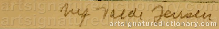 Authentic signature by Ulf Valde JENSEN on  artwork