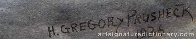 Authentic signature by Harvey Gregory PRUSHECK on Painting/Watercolour artwork