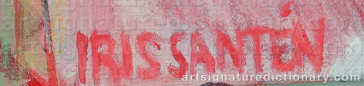 Authentic signature by Iris SANTÉN on Painting/Watercolour artwork