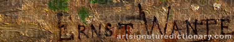 Authentic signature by Ernest WANTE on  artwork