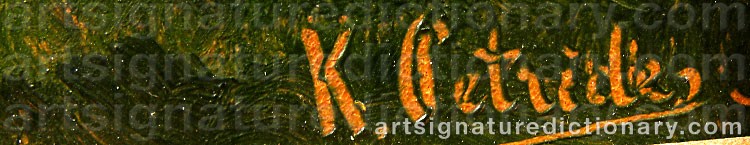 Authentic signature by Konrad PETRIDES on  artwork