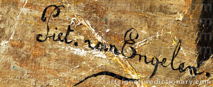 Authentic signature by Piet Van ENGELEN on Painting/Watercolour artwork